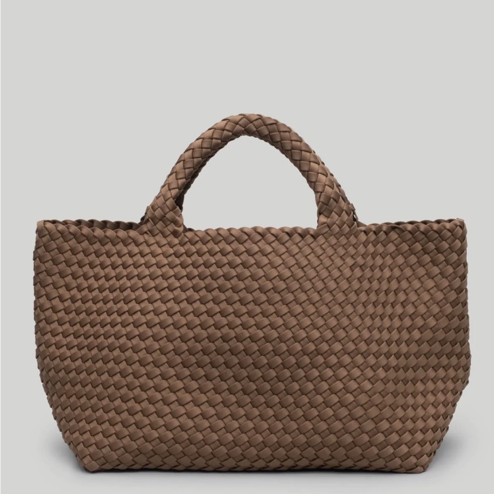 NAGHEDI St Barths medium neoprene woven tote in MINK